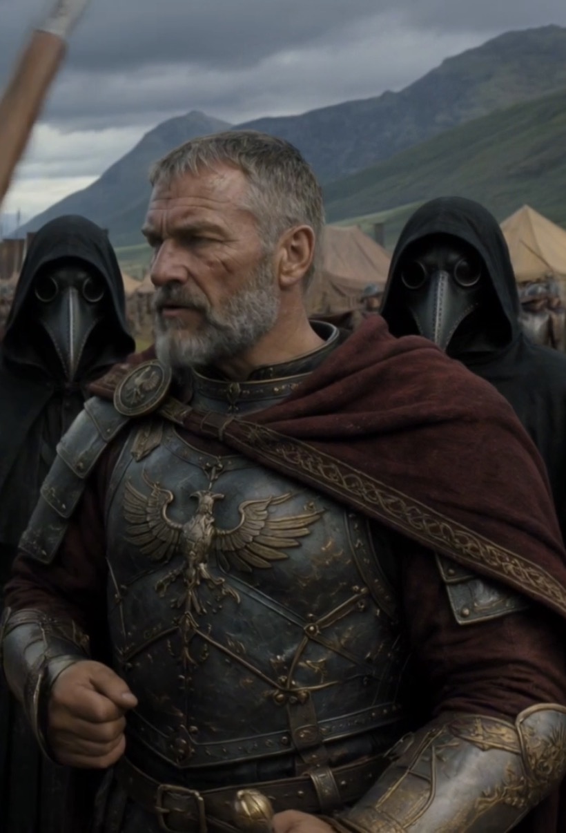 Halrik Strahl, a character from the Crownfall dark fantasy universe