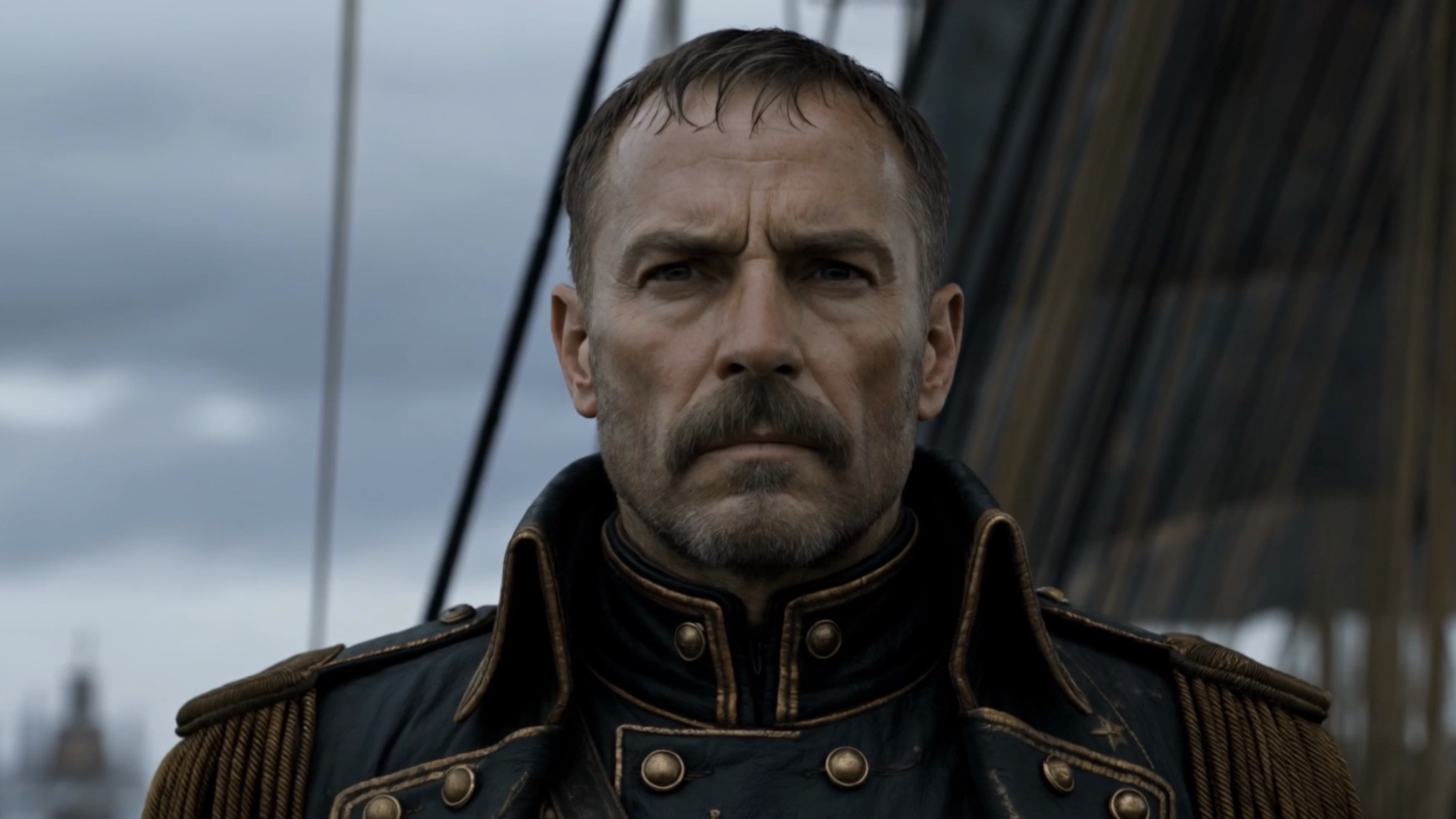 Portrait of Admiral Konrad Hess aboard his flagship in Crownfall