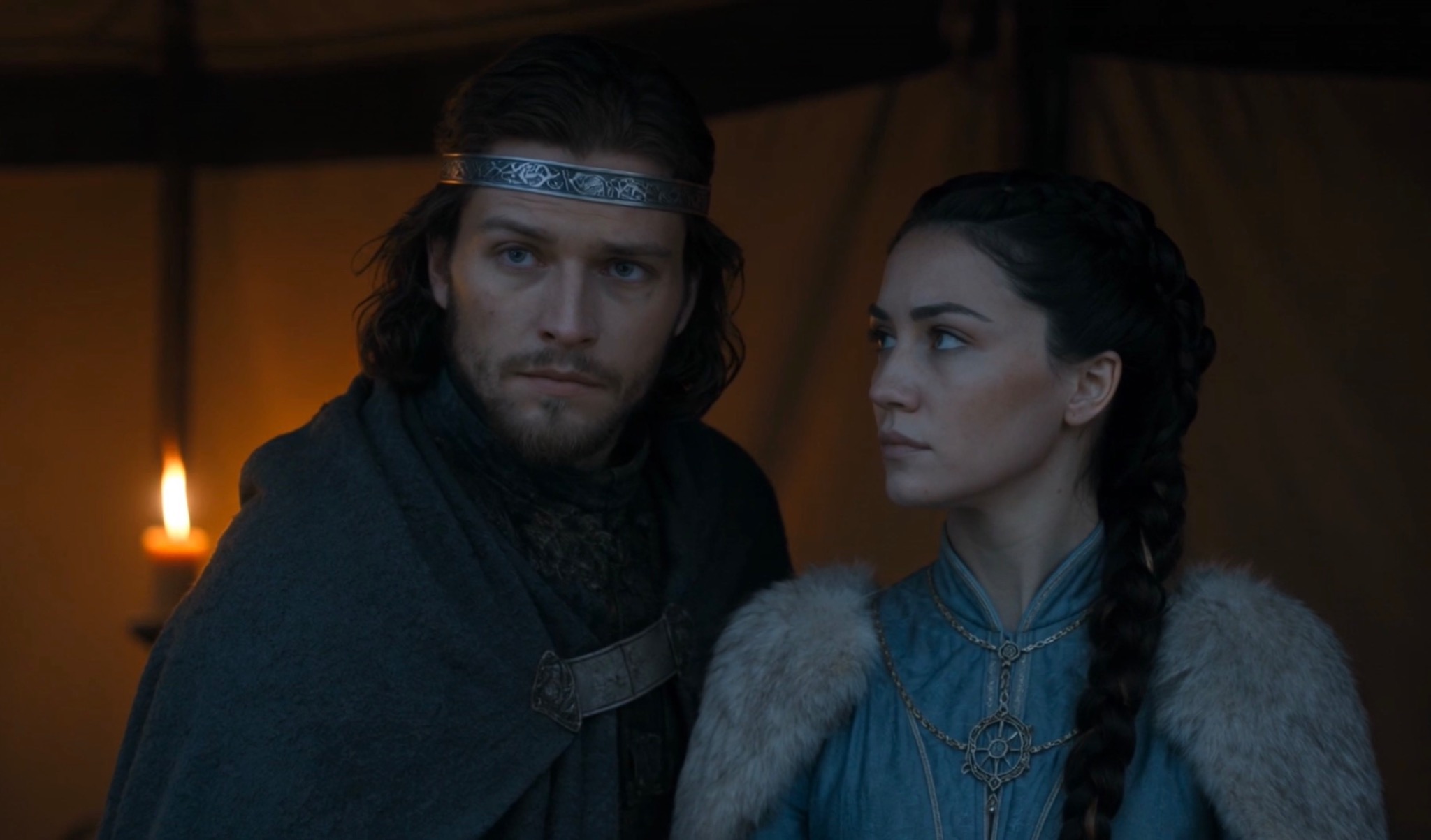 Rowan Blackthorne and Lady Isolde together in Crownfall
