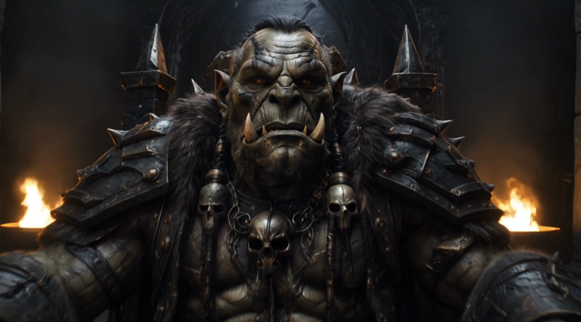 Vorgath Khar, Blood Lord of the orcs of Grakhar, in Crownfall