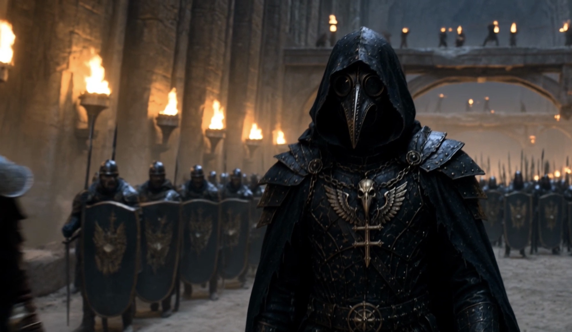 Yarrik marching through an imperial city in Crownfall